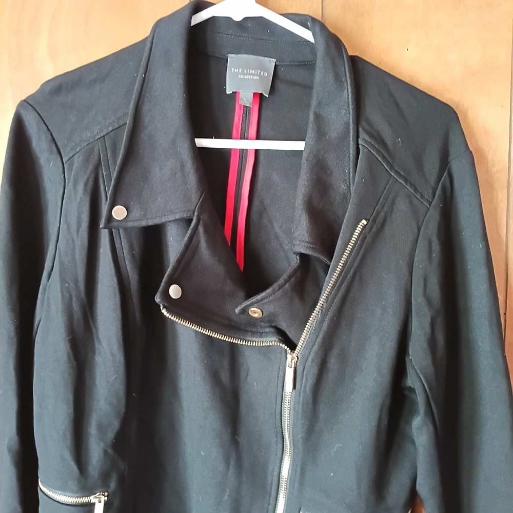 The Limited Collection Black Zip Detail Jacket Women’s Size L Moto Style - Picture 3 of 4
